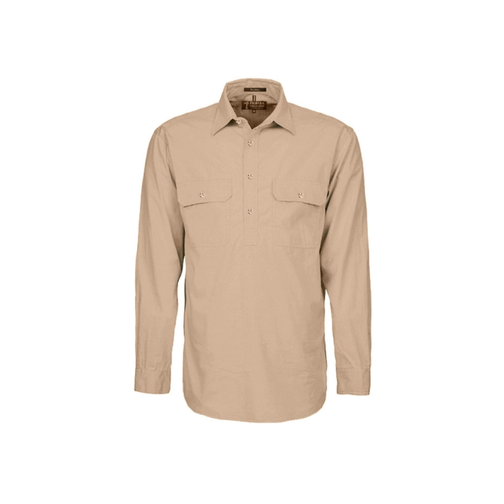 Pilbara Mens Closed Front Long Sleeve Shirt