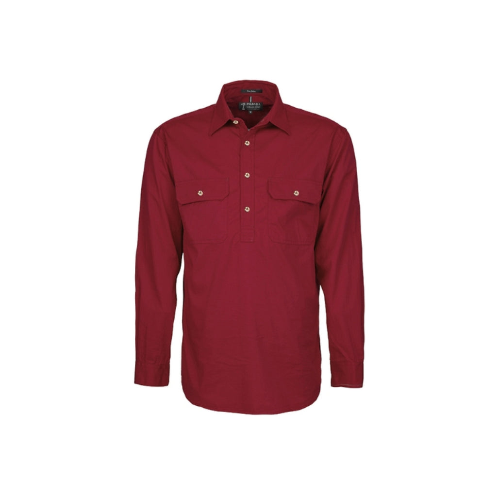 Pilbara Mens Closed Front Long Sleeve Shirt