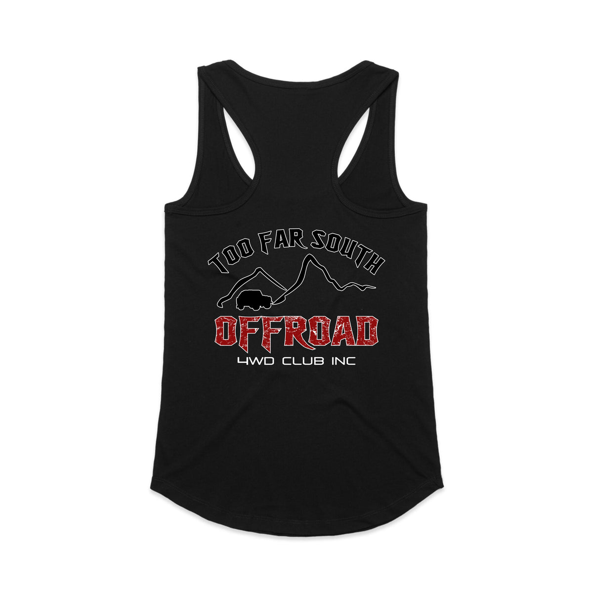 Too Far South Off Road Womens Racerback Singlet