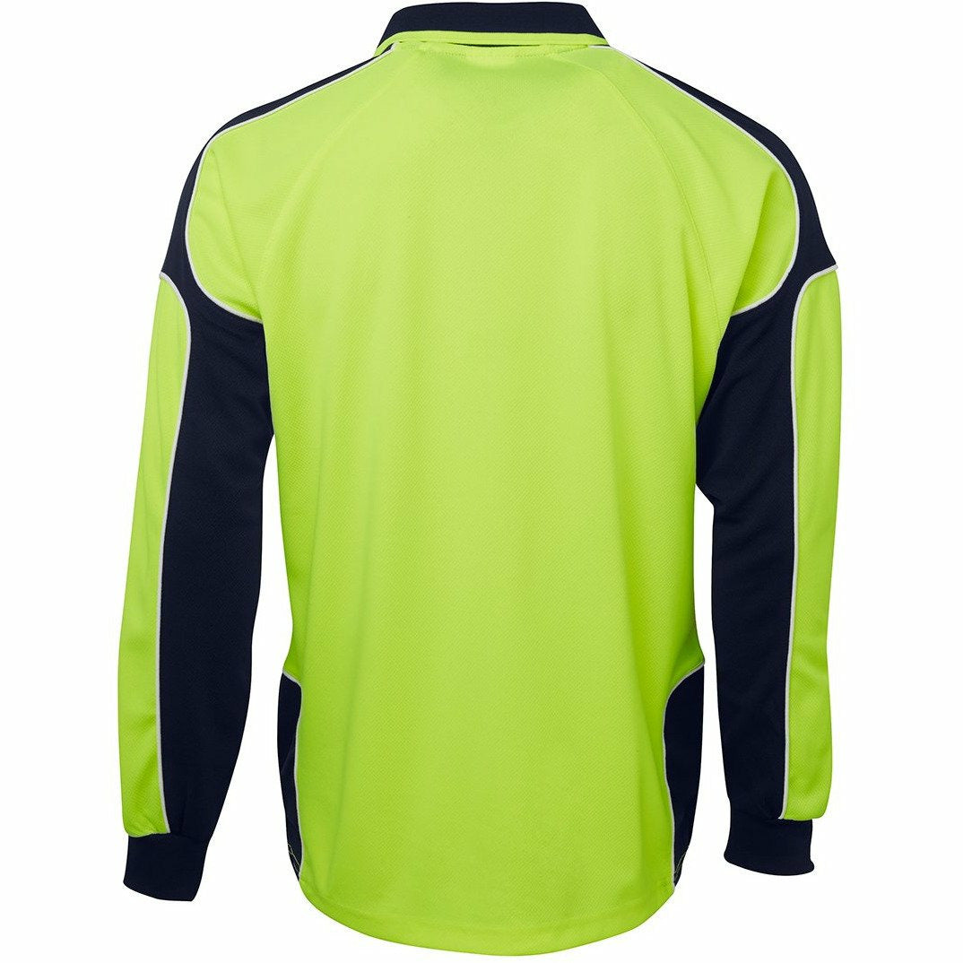 JBs Hi Vis Long Sleeve Arm Panel Polo
