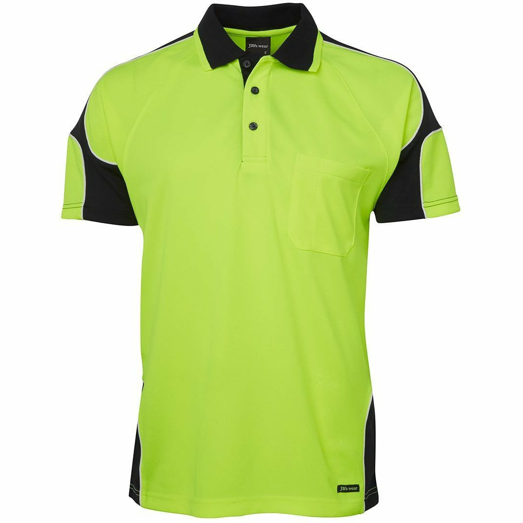 JBs Hi Vis Short Sleeve Arm Panel Polo