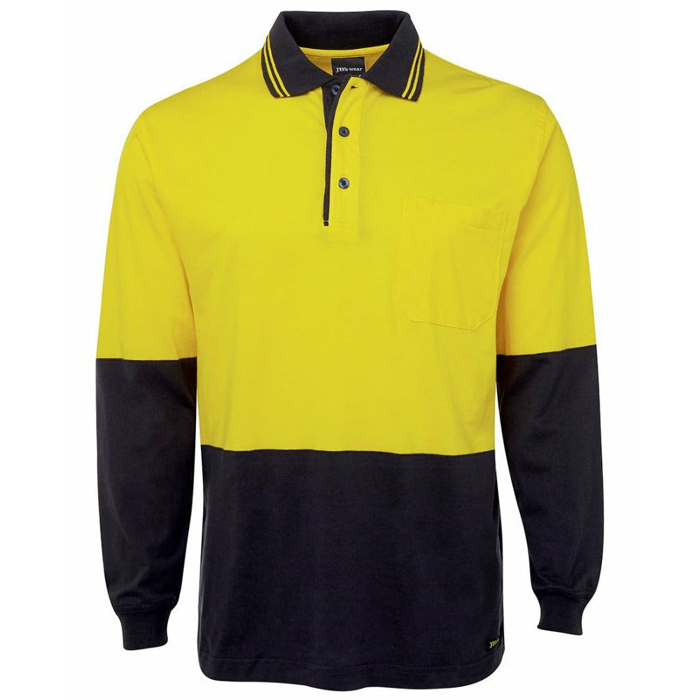 JBs Hi Vis Long Sleeve Cotton Polo