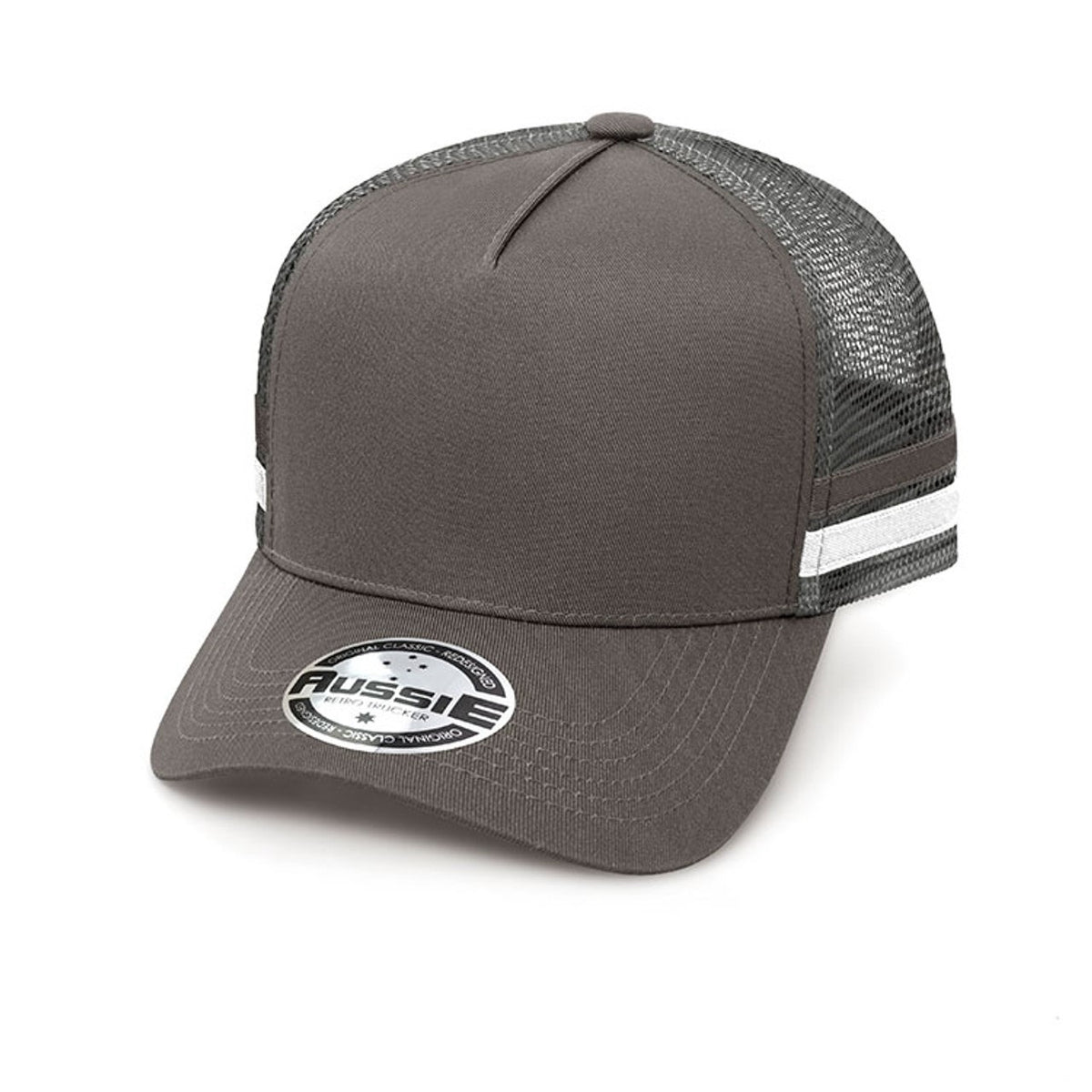 Grace Collection A Frame Striped Trucker Cap