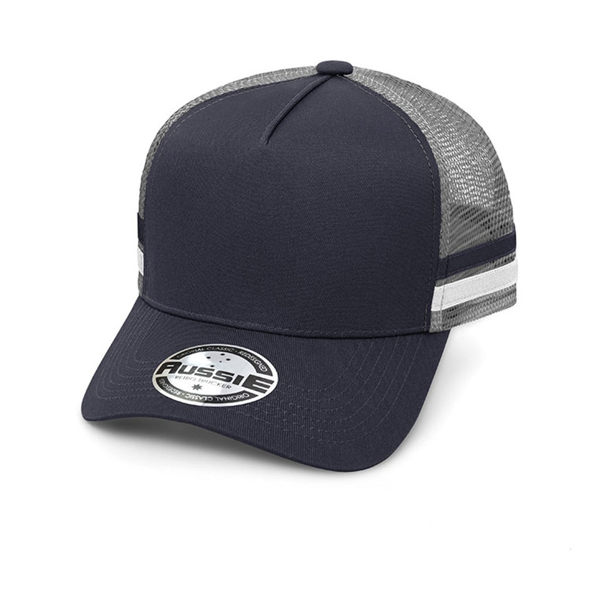 Grace Collection A Frame Striped Trucker Cap