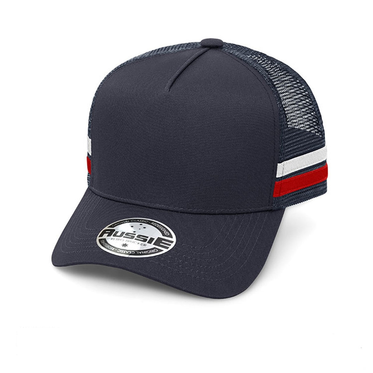 Grace Collection A Frame Striped Trucker Cap