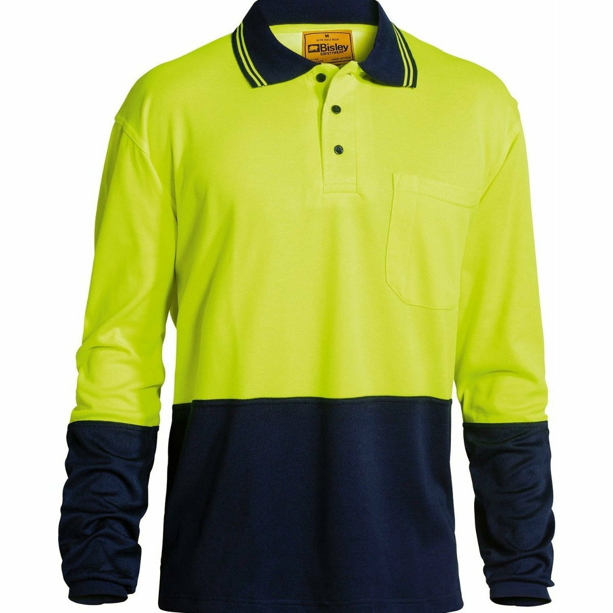 Bisley Two Tone Hi Vis Long Sleeve Polo Shirt