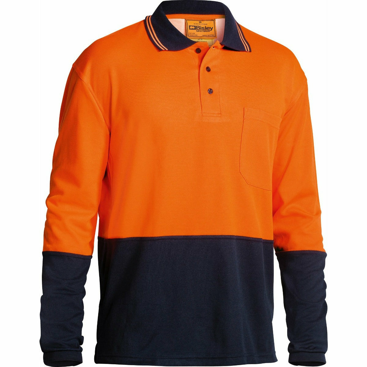 Bisley Two Tone Hi Vis Long Sleeve Polo Shirt
