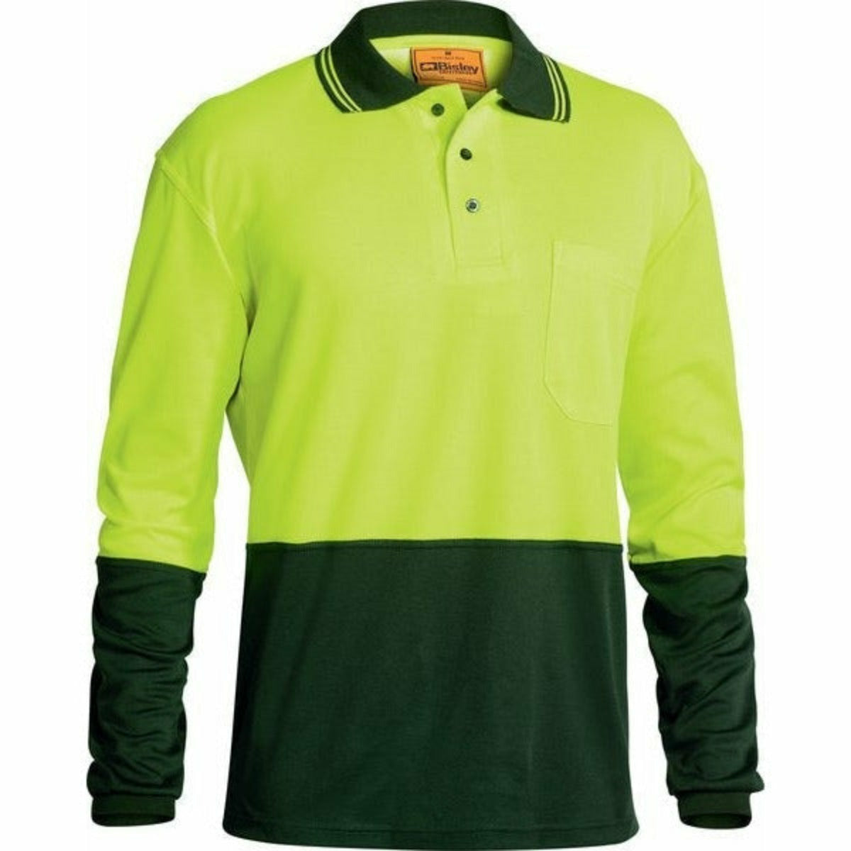 Bisley Two Tone Hi Vis Long Sleeve Polo Shirt