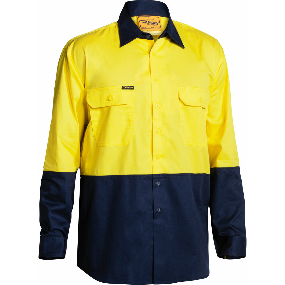 Bisley Hi Vis Cool Lightweight Drill Shirt Long Sleeve