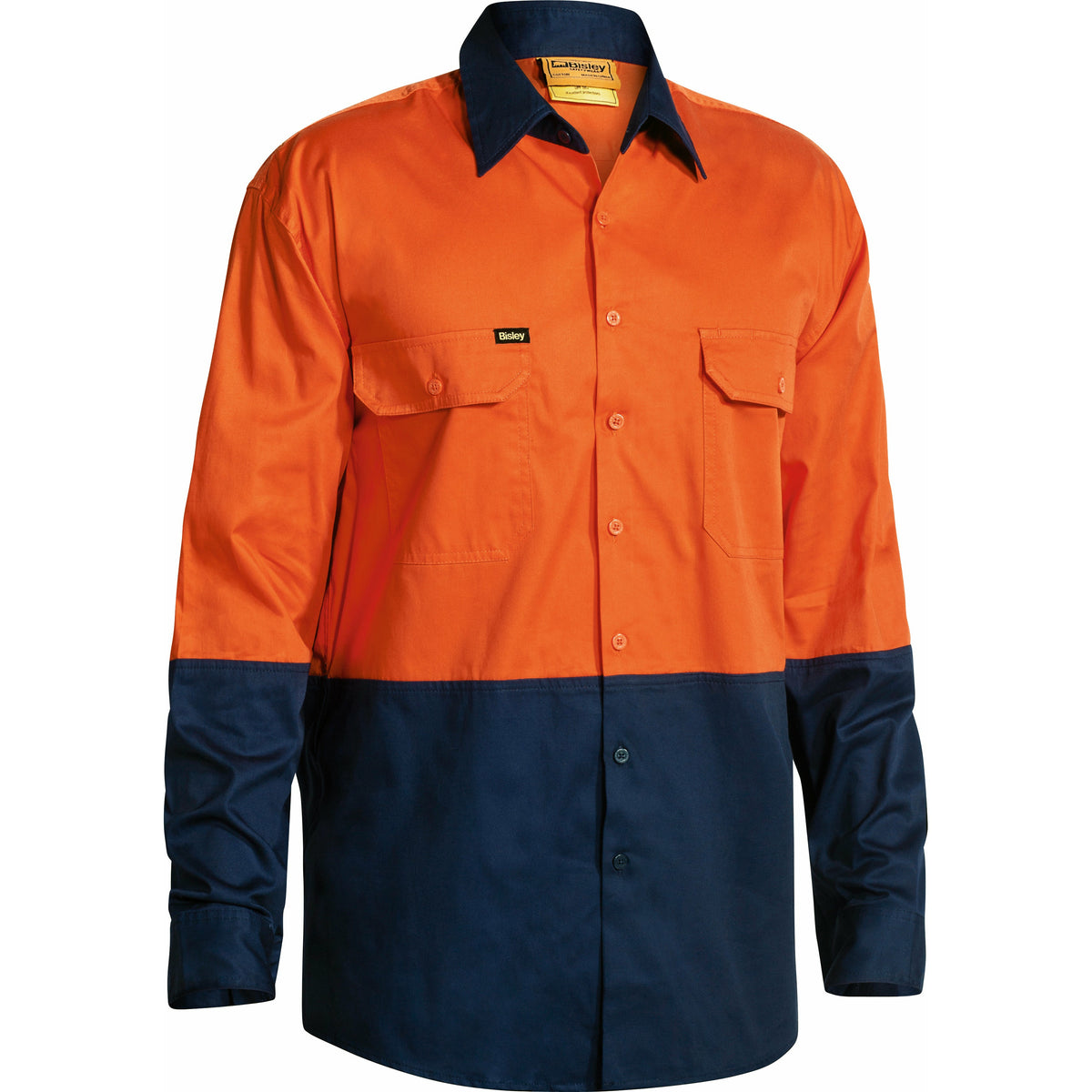 Bisley Hi Vis Cool Lightweight Drill Shirt Long Sleeve