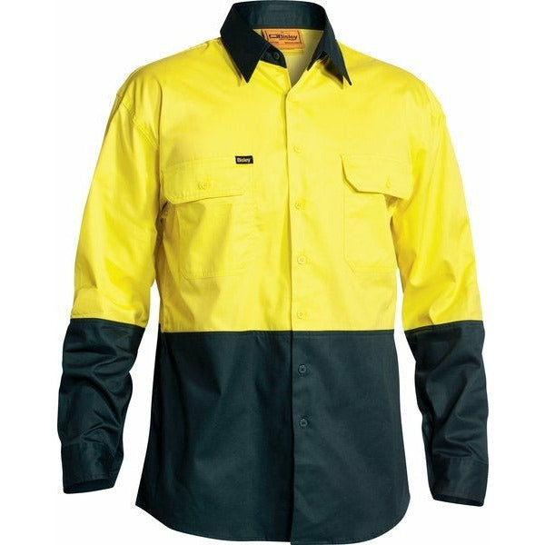 Bisley Hi Vis Cool Lightweight Drill Shirt Long Sleeve