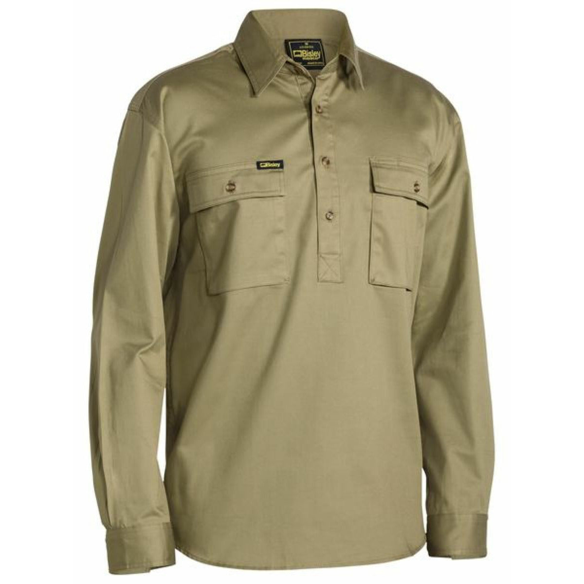 Bisley Closed Front Cotton Drill Shirt Long Sleeve