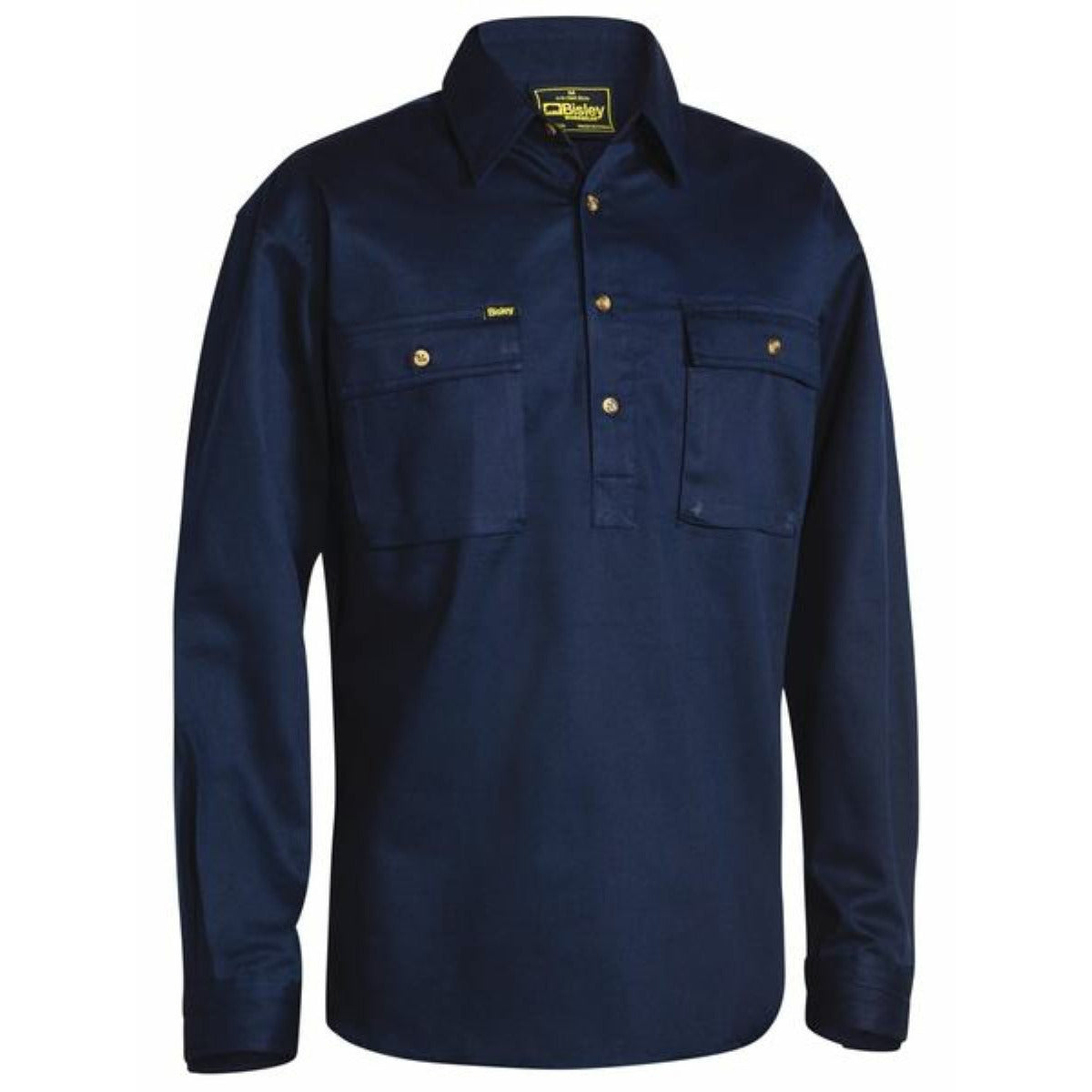 Bisley Closed Front Cotton Drill Shirt Long Sleeve