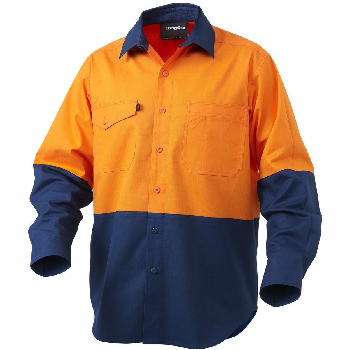 King Gee Workcool 2 Hi Vis Spliced Shirt Long Sleeve