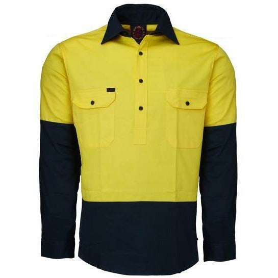 Ritemate 2 Tone Closed Front Long Sleeve Shirt