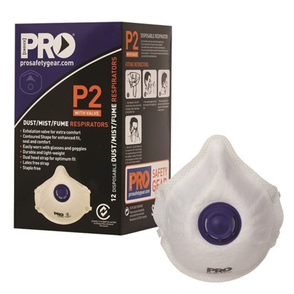 Paramount Safety Dust Masks P2+Valve - 12 Pack