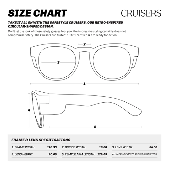 SafeStyle Cruisers Black Frame Polarised Lens