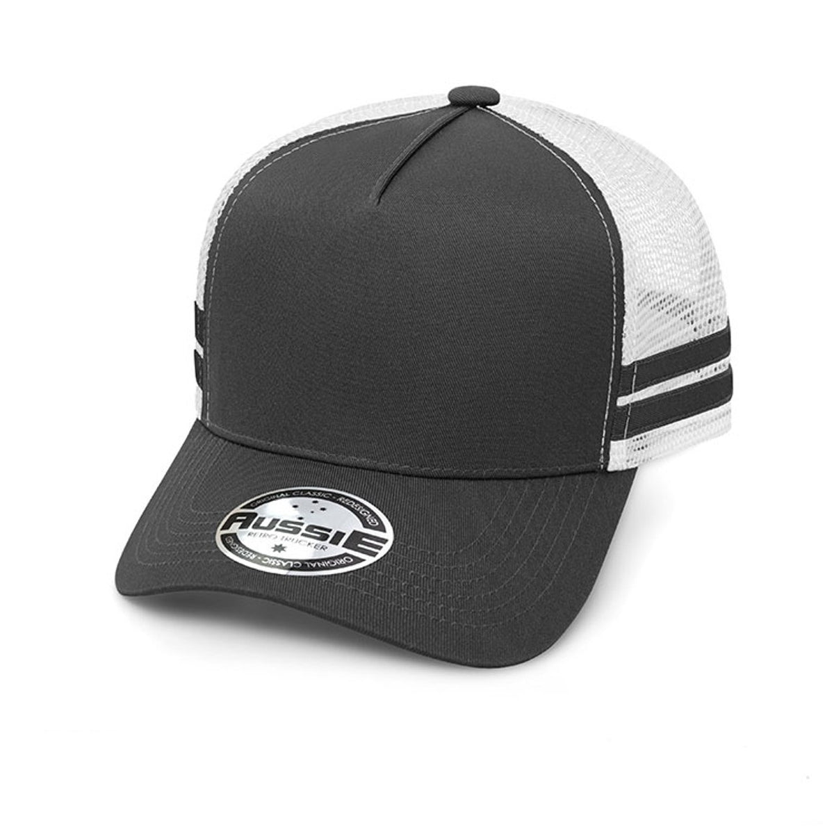 Grace Collection A Frame Striped Trucker Cap