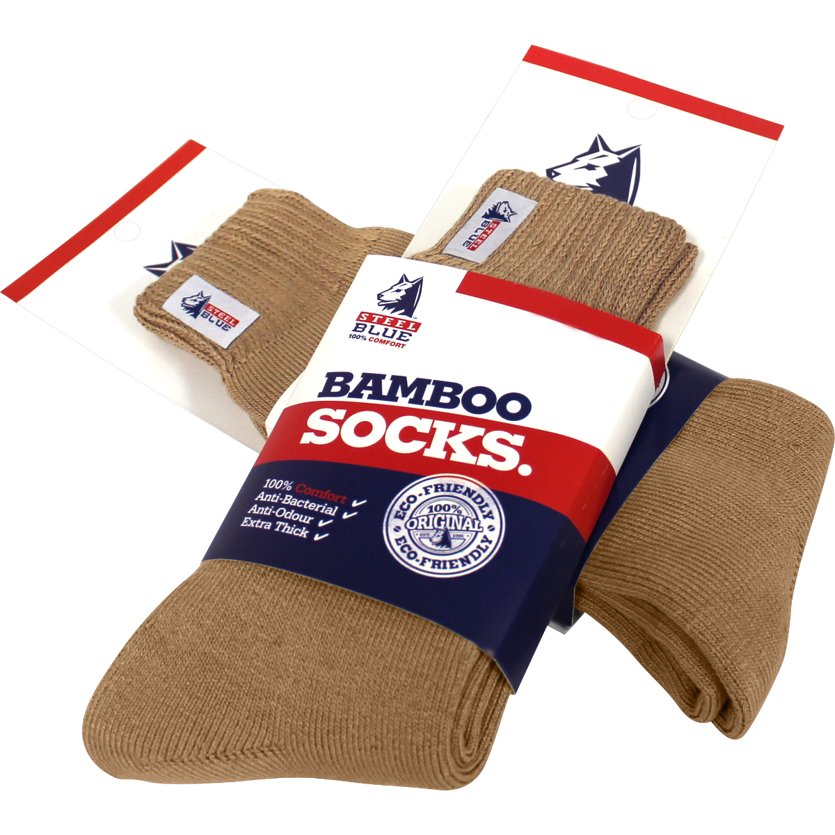 Steel Blue Bamboo Socks Size 10-14