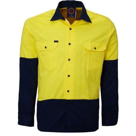 Ritemate 2 Tone Open Front Long Sleeve Shirt