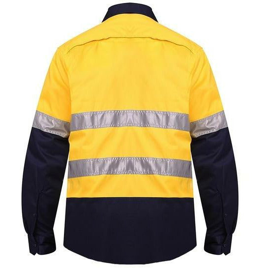 Ritemate 2 Tone Vented Light Weight Open Front Long Sleeve Shirt with 3M Reflective Tape