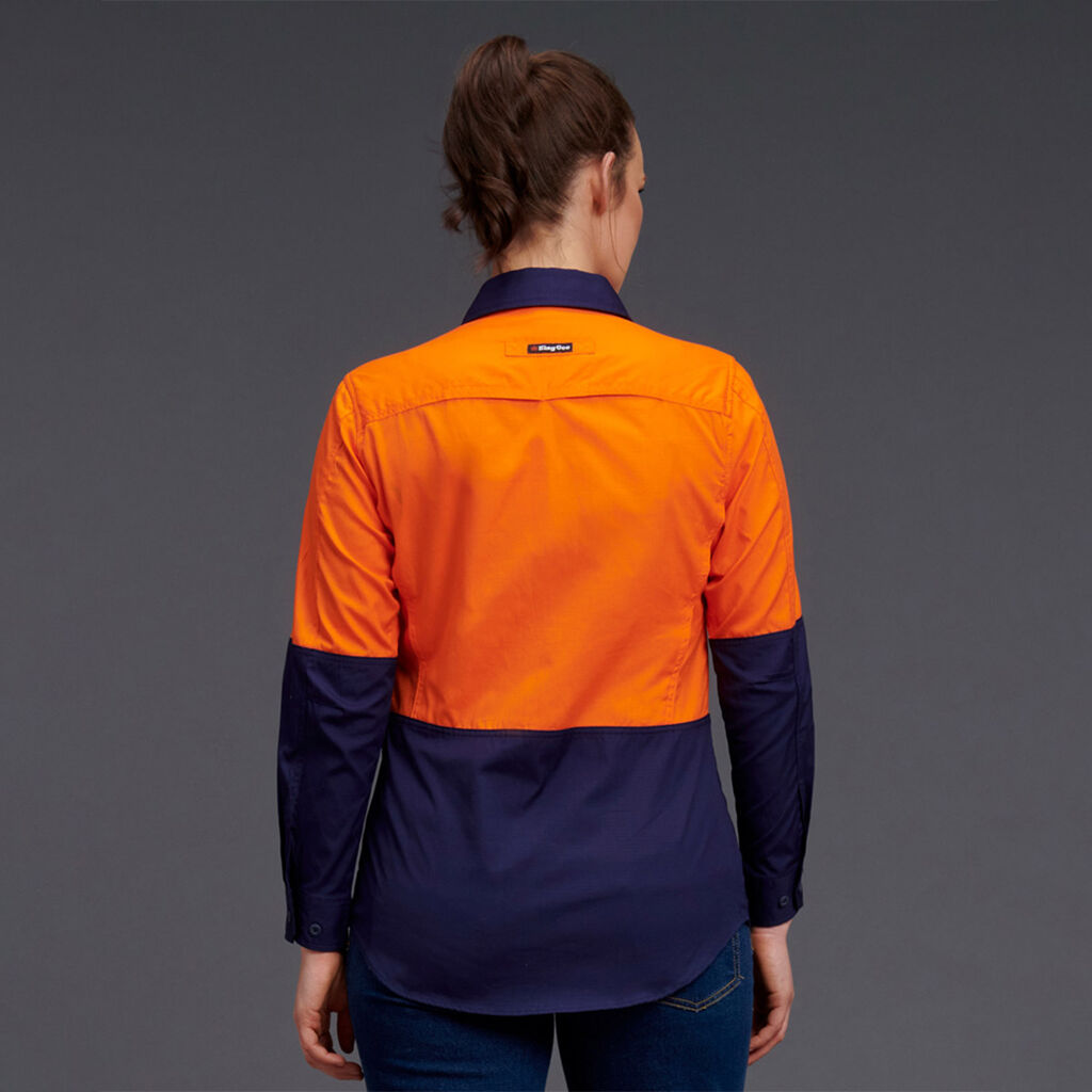 Bisley® Women's Class 3 X-Back Women's Long Sleeve Shirt, Orange